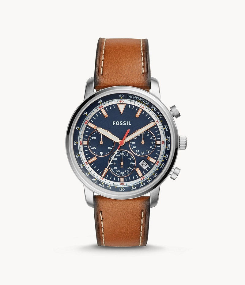 Fossil Goodwin FS5414 Chronograph Brown Leather Men Watch Malaysia