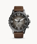 Fossil Nate JR1424 Chronograph Brown Leather Men Watch Malaysia