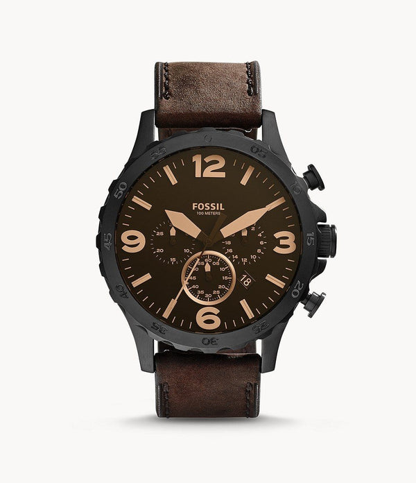 Fossil JR1487 Nate Chronograph Brown Watch
