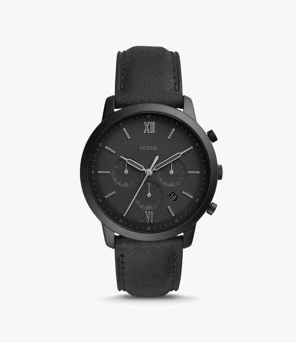 Fossil FS5503 Neutra Chronograph Black Leather Watch