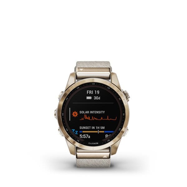 Garmin Fenix 7S Sapphire Solar Multisport GPS Smartwatch Malaysia-Cream Gold