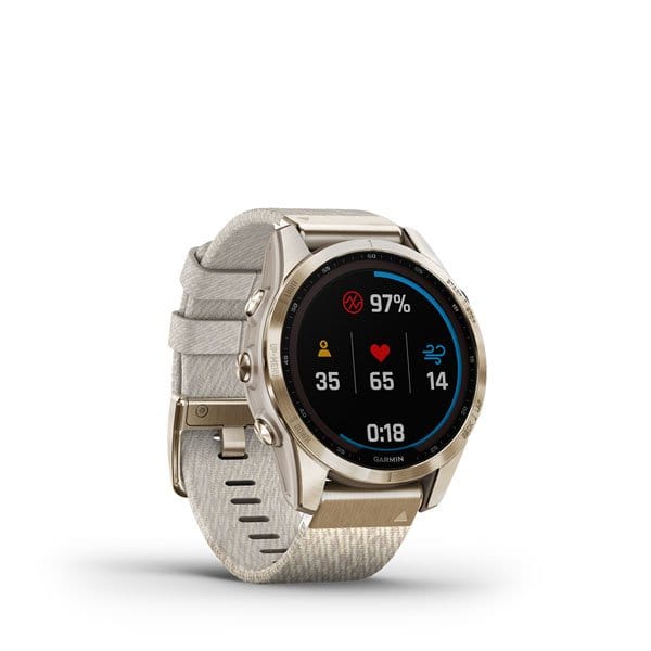 Garmin Fenix 7S Sapphire Solar Multisport GPS Smartwatch Malaysia-Cream Gold