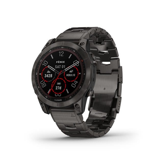 Garmin Fenix 7 Sapphire Solar Multisport GPS Smartwatch Malaysia- Carbon Grey Titanium Band