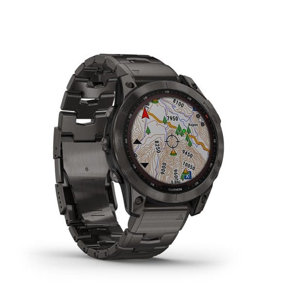 Garmin Fenix 7 Sapphire Solar Multisport GPS Smartwatch Malaysia- Carbon Grey Titanium Band