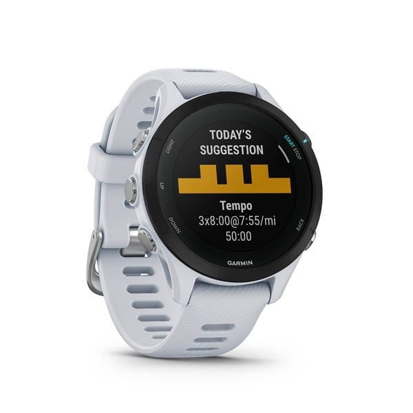 Garmin Forerunner 255S Music Advanced Training GPS Running Smartwatch- Whitestone