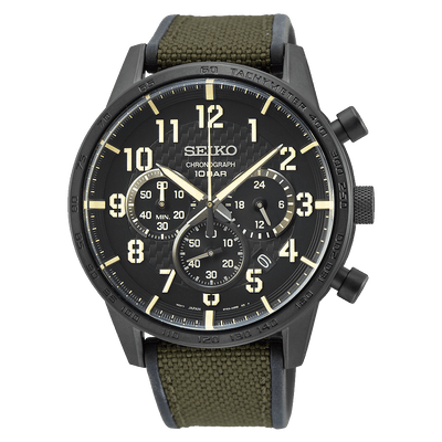 Seiko Conceptual Regular SSB369P1 Chronograph Green Nylon Men Watch 