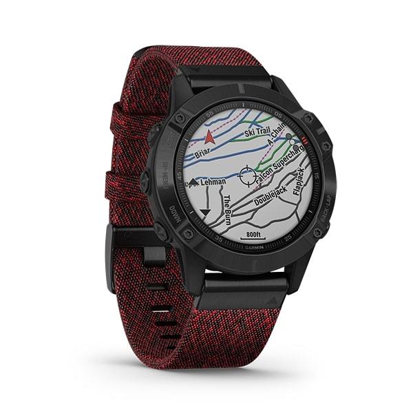 Garmin Fenix 6 Sapphire Premium Multisport Fitness GPS Smartwatch-red