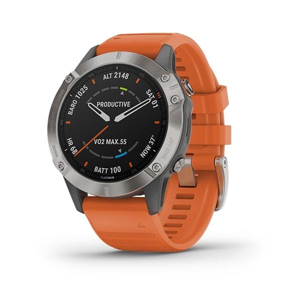 Garmin Fenix 6 Sapphire Premium Multisport Fitness GPS Smartwatch-orange