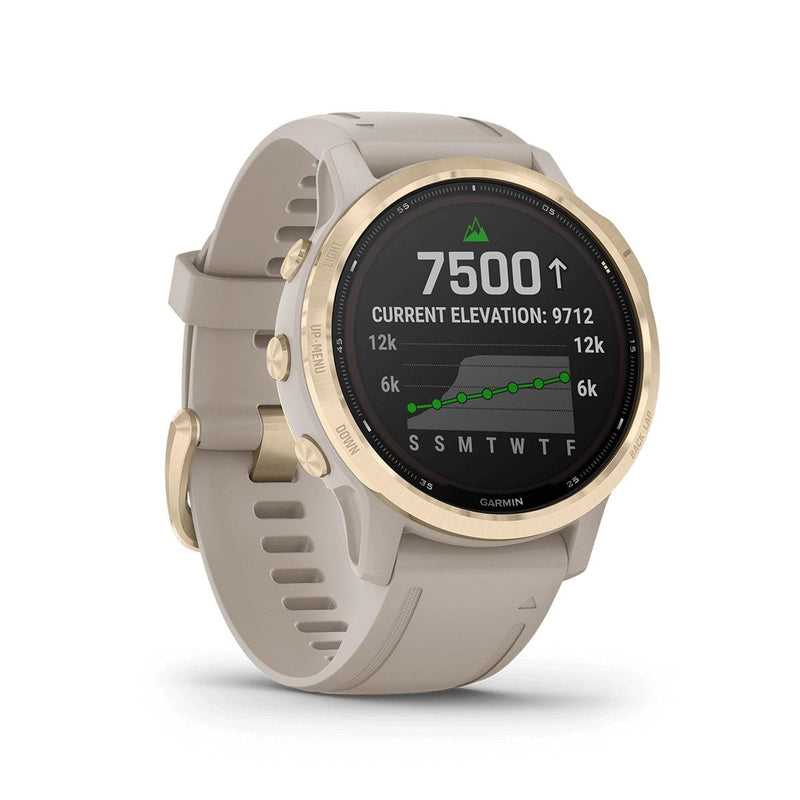 Garmin Fenix 6S Pro Solar Grey Premium Multisport Fitness GPS Smartwatch-light gold