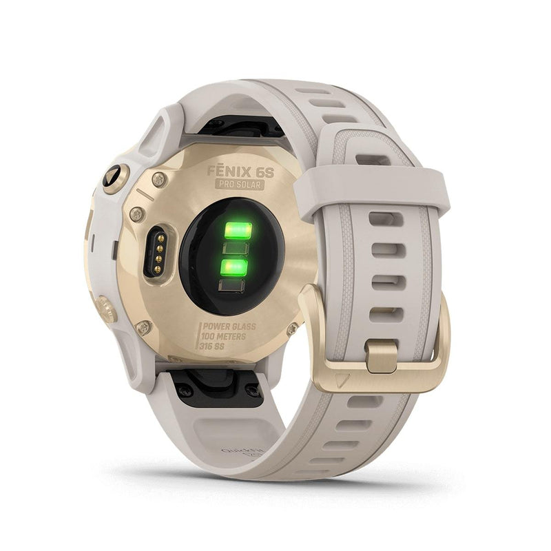 Garmin Fenix 6S Pro Solar Grey Premium Multisport Fitness GPS Smartwatch-light gold