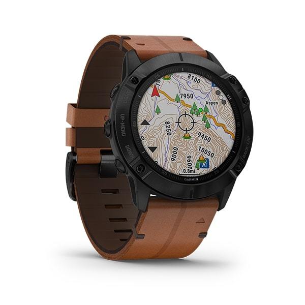 Garmin Fenix 6X Sapphire Premium Multisport Fitness GPS Smartwatch-brown