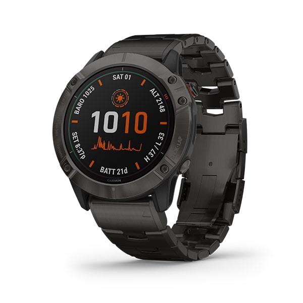 Garmin Fenix 6X Pro Solar Premium Multisport Fitness GPS Smartwatch- steel black
