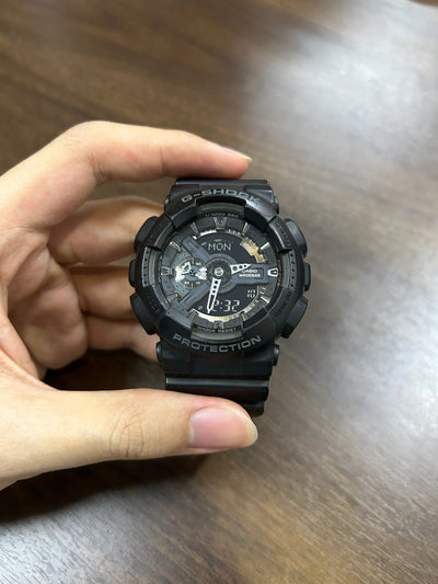 [Pre-Owned] Casio G-Shock GA-110-1B All Black Analog-Digital Men Watch