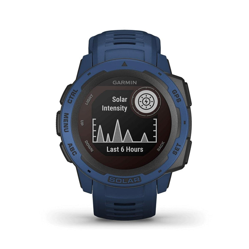 Garmin Instinct Solar High Endurance Rugged Outdoor GPS Smartwatch- Blue