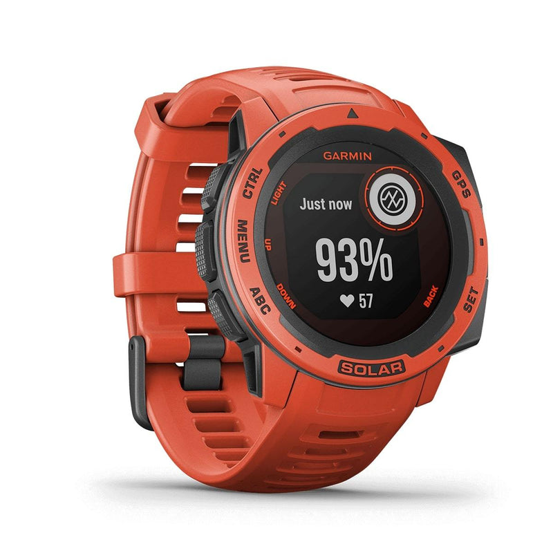 Garmin Instinct Solar High Endurance Rugged Outdoor GPS Smartwatch- Red