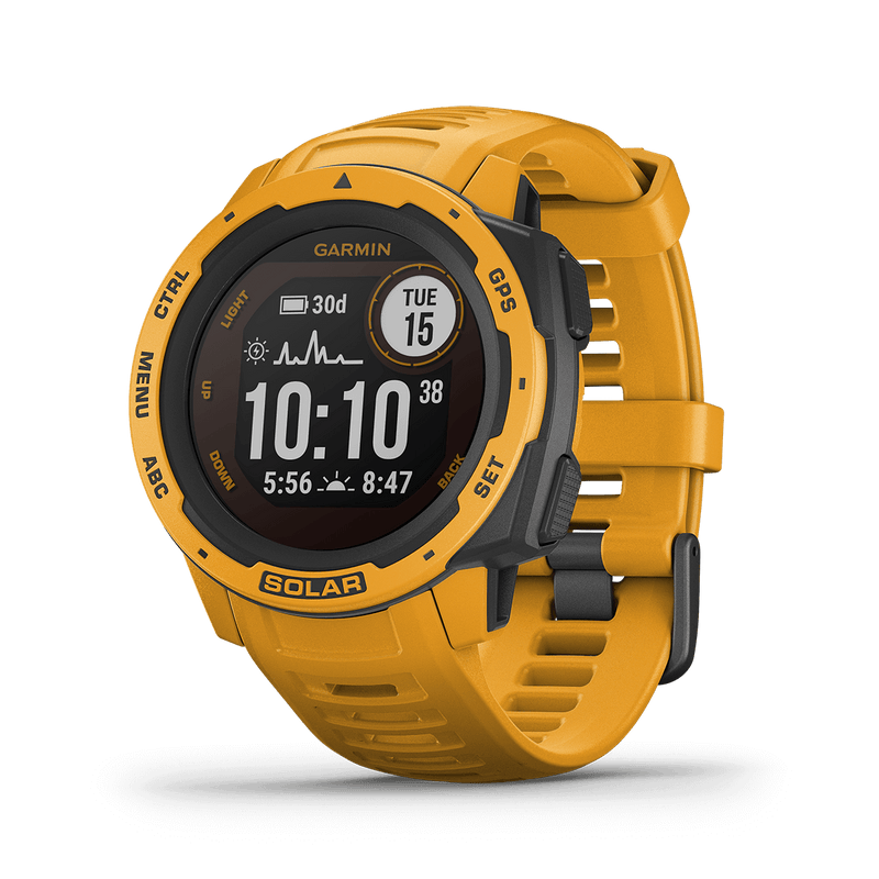 Garmin Instinct Solar High Endurance Rugged Outdoor GPS Smartwatch- Yellow